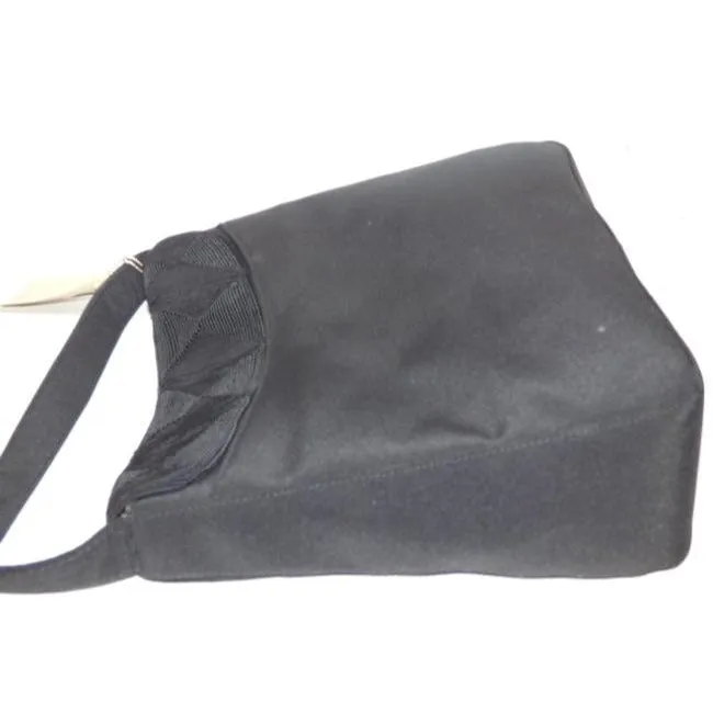 Silver Blue brand black corde fabric hobo shoulder bag