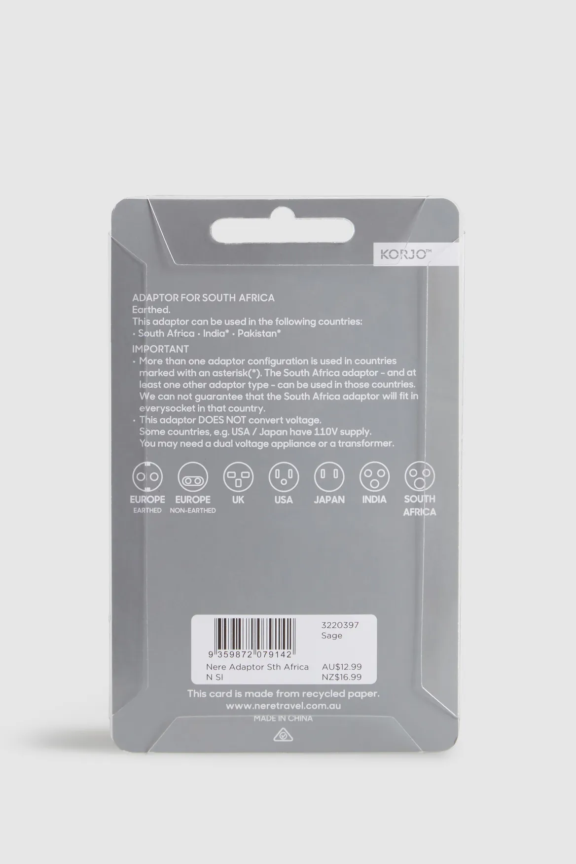 South Africa Adaptor