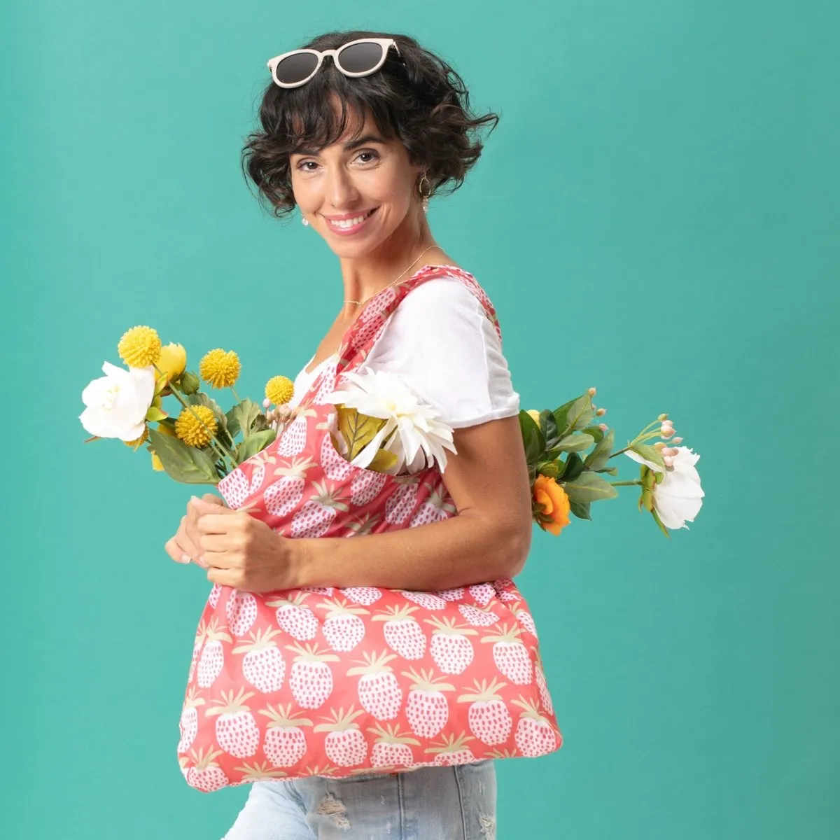 Strawberries Reusable Shopping Blu Bag