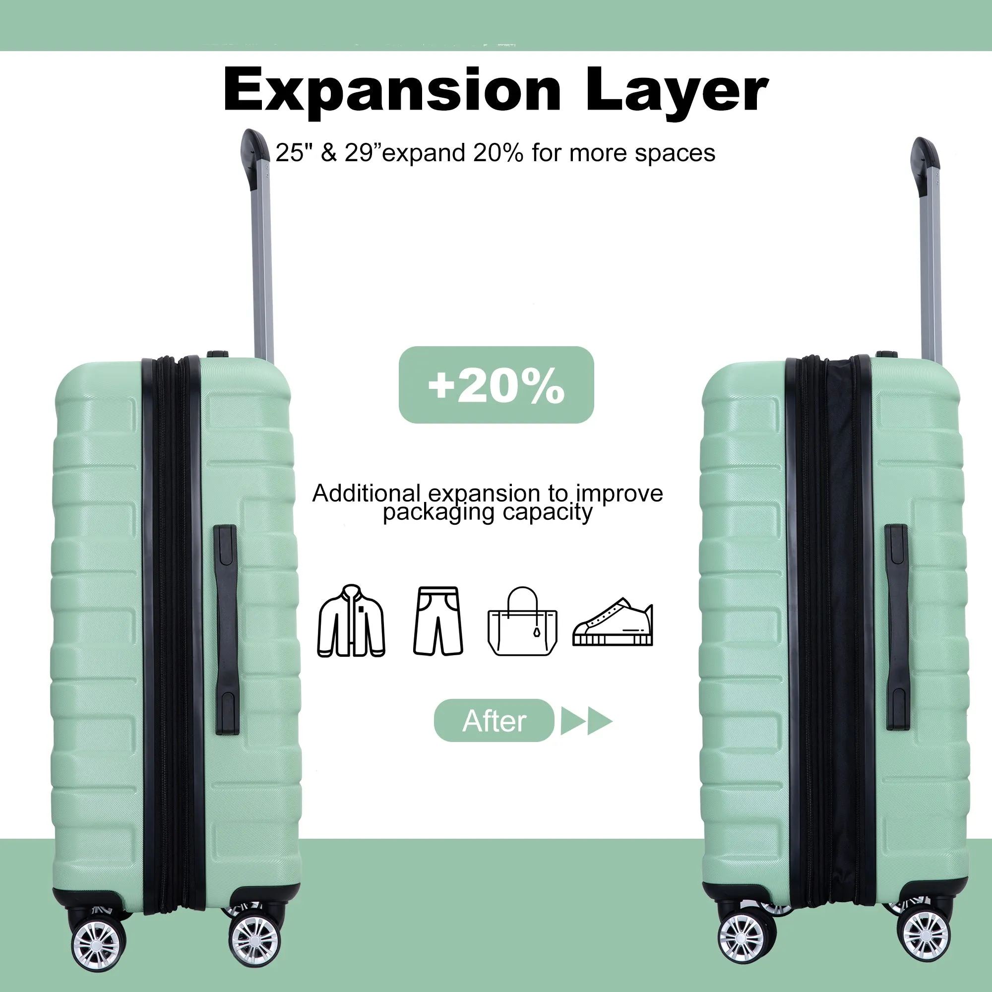 Streamdale Expandable Luggage with TSA Lock