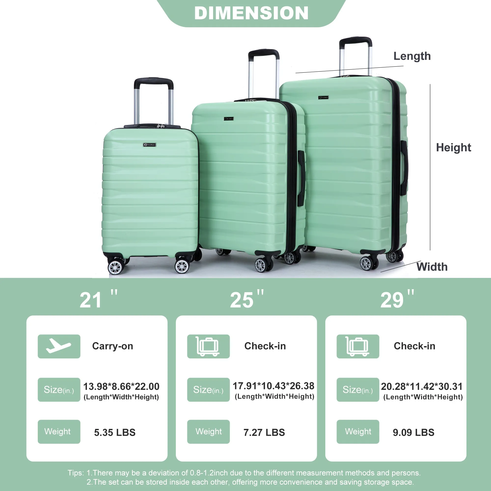 Streamdale Expandable Luggage with TSA Lock