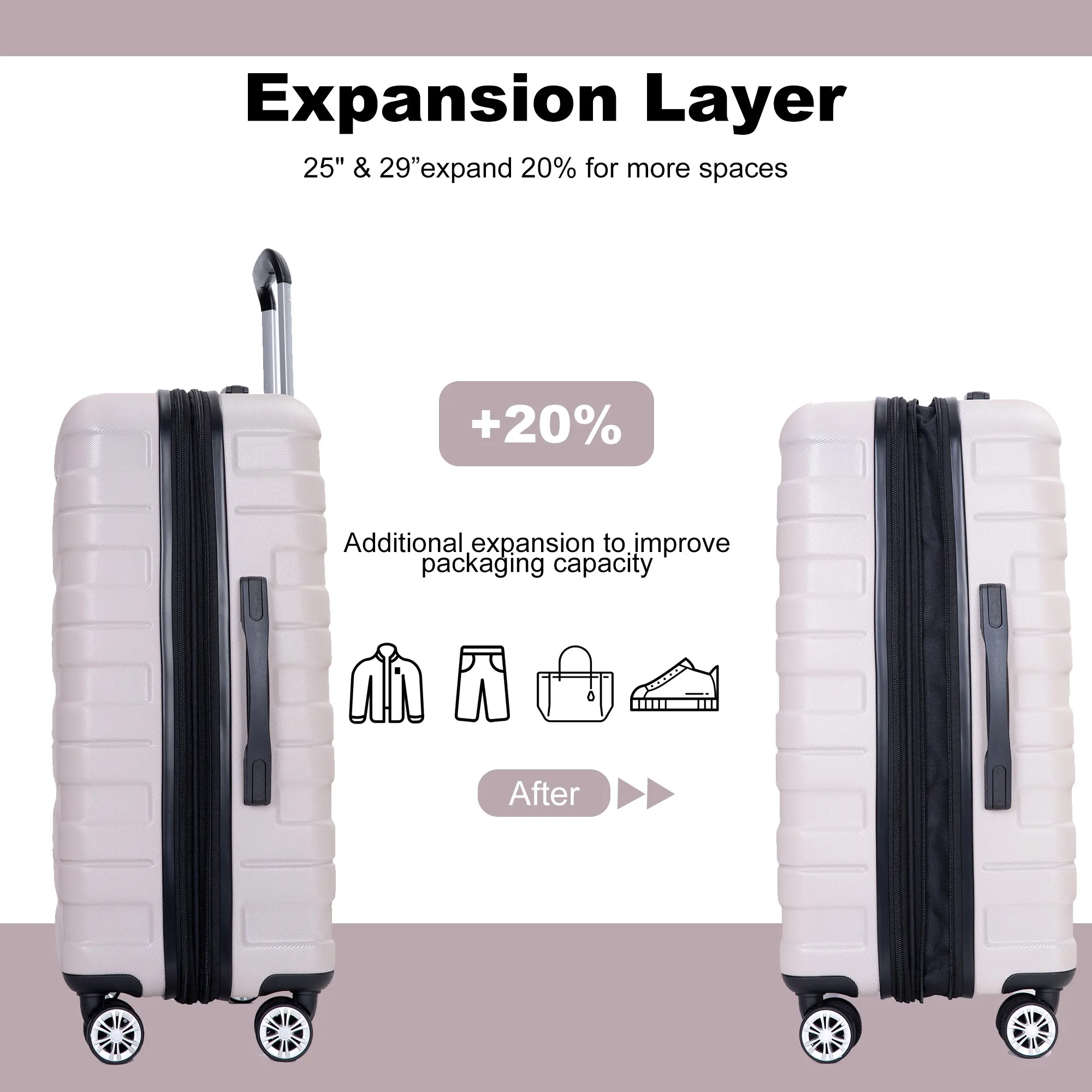 Streamdale Expandable Luggage with TSA Lock
