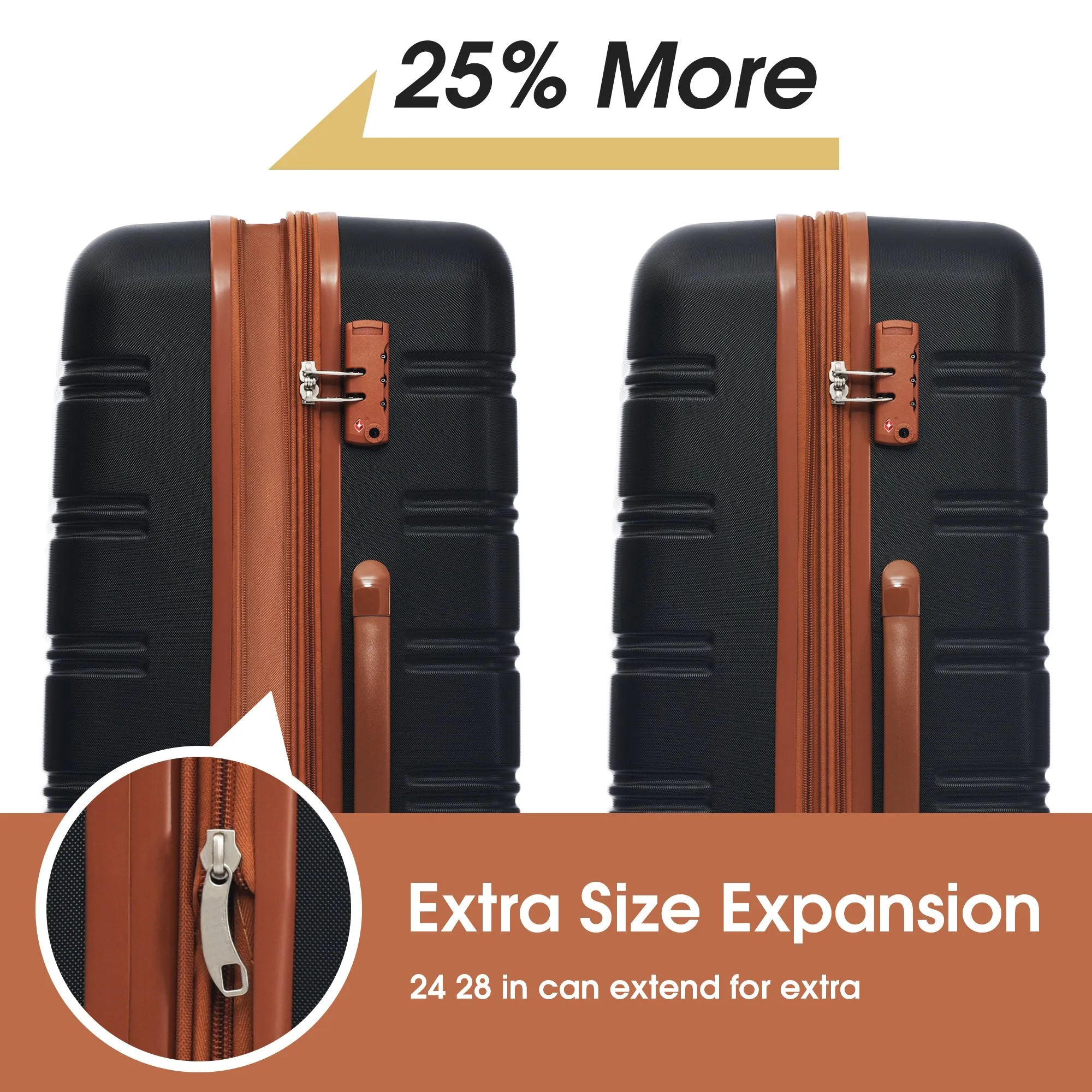 Streamdale Hardshell Luggage Sets 2Pcs   bag Spinner Suitcase with TSA Lock Lightweight 20"   24"