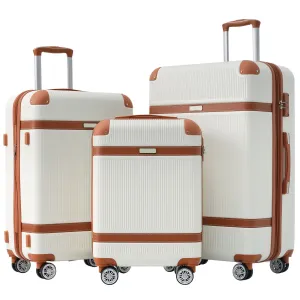 Streamdale Hardshell Luggage Sets 3 Piece double spinner 8 wheels Suitcase with TSA Lock Lightweight 20" 24" 28"