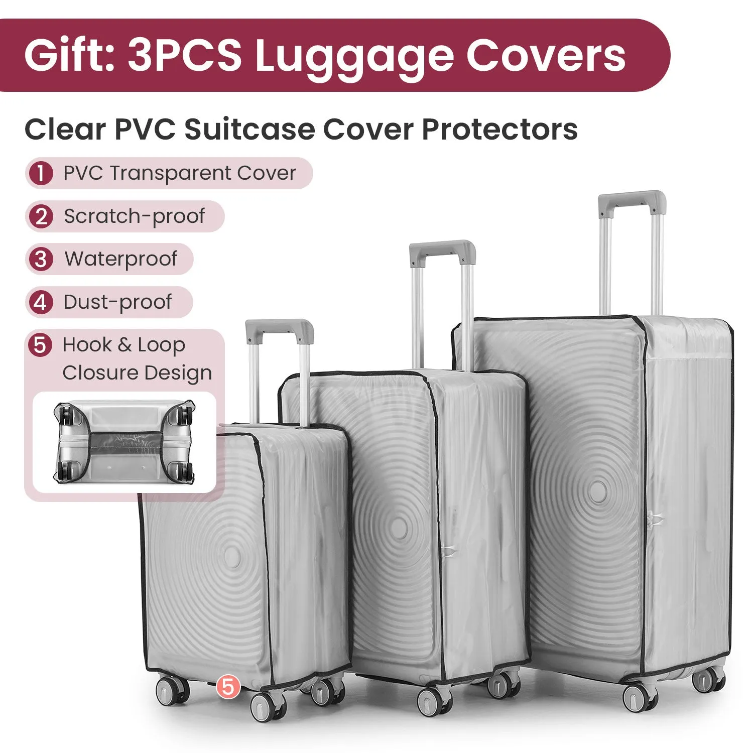 Streamdale Luggage Sets 3 Piece(20/24/28)