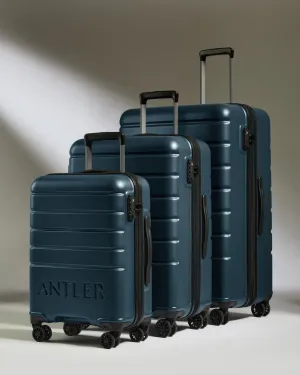 Suitcase Set in Mid Blue - Logo