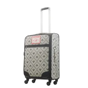 True Religion Grey 27" Soft Sided Logo Monogram Spinner Luggage
