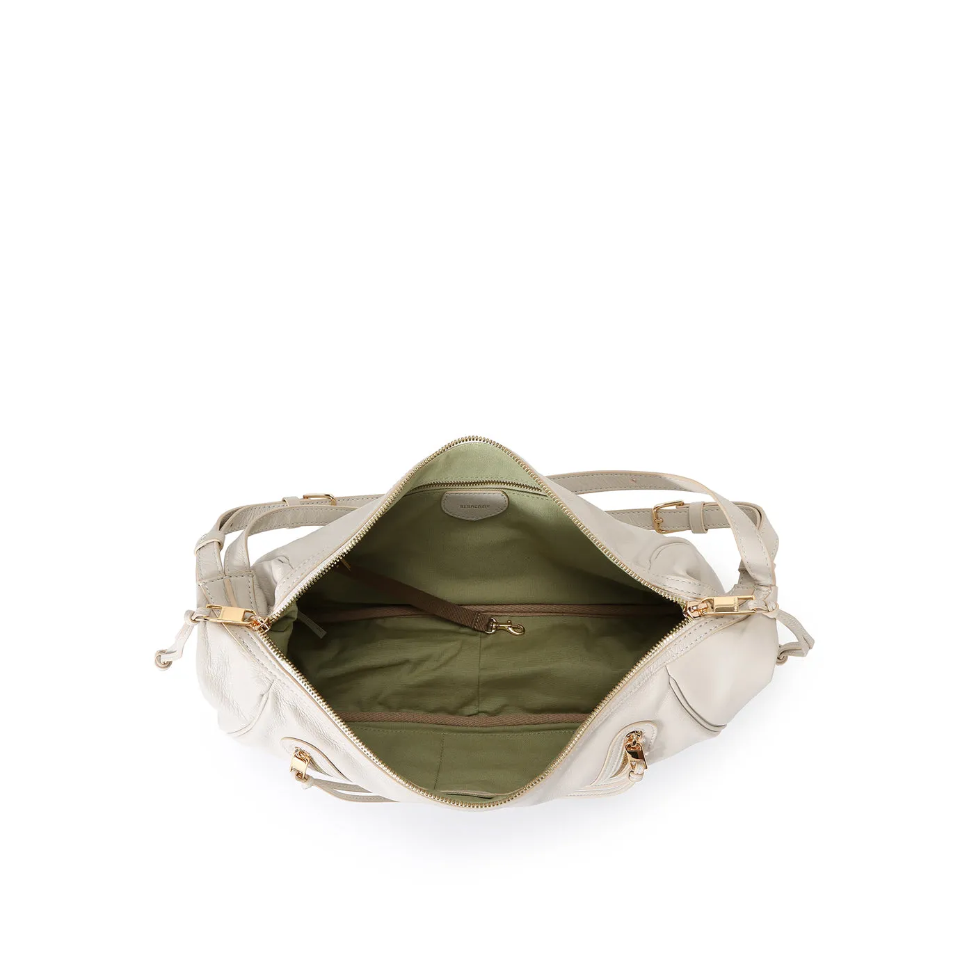 Ursula V11 2-Way Drape Hobo / Crossbody Bag - Cream Beige