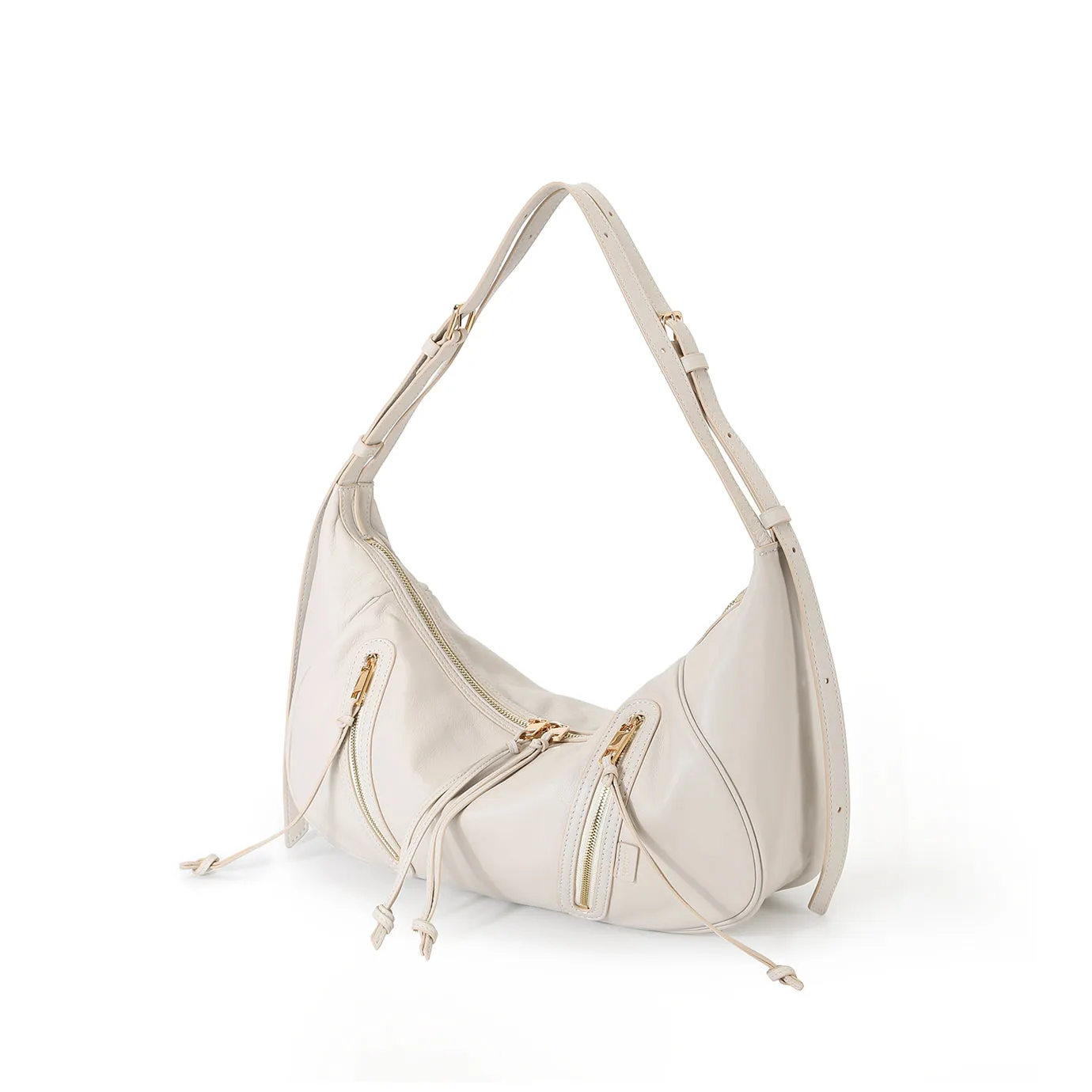 Ursula V11 2-Way Drape Hobo / Crossbody Bag - Cream Beige