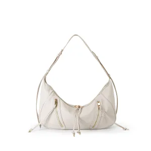 Ursula V11 2-Way Drape Hobo / Crossbody Bag - Cream Beige