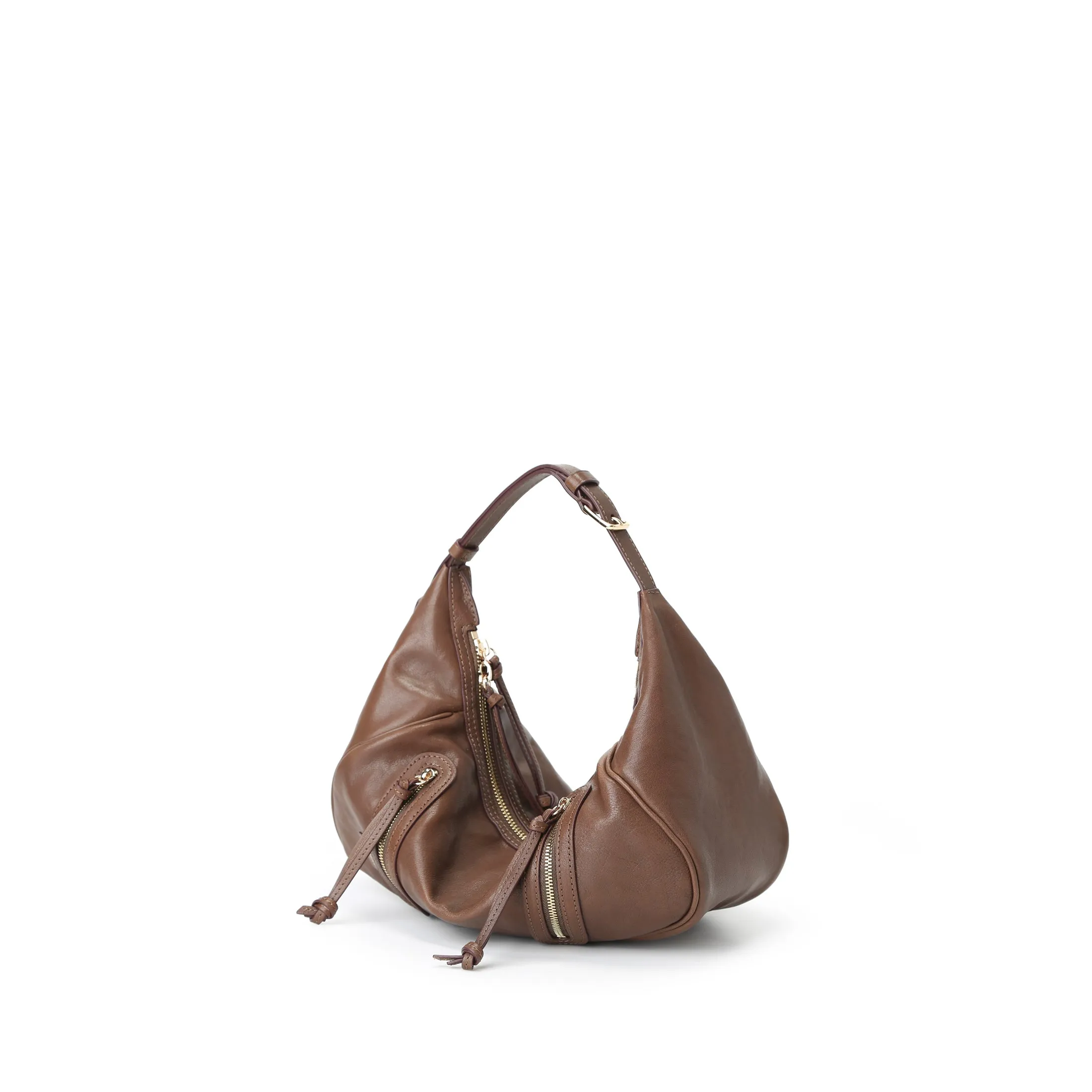 Ursula V11 2-Way Drape Hobo / Crossbody Bag Small - Cacao