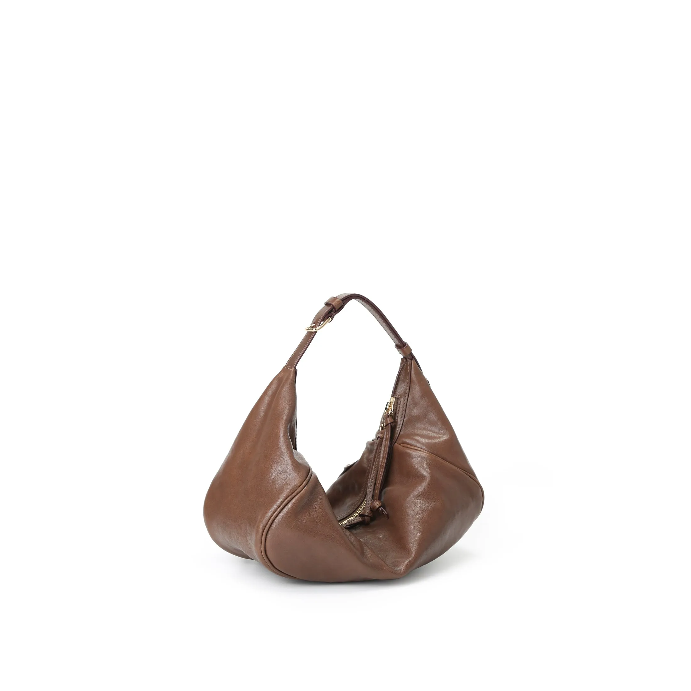 Ursula V11 2-Way Drape Hobo / Crossbody Bag Small - Cacao