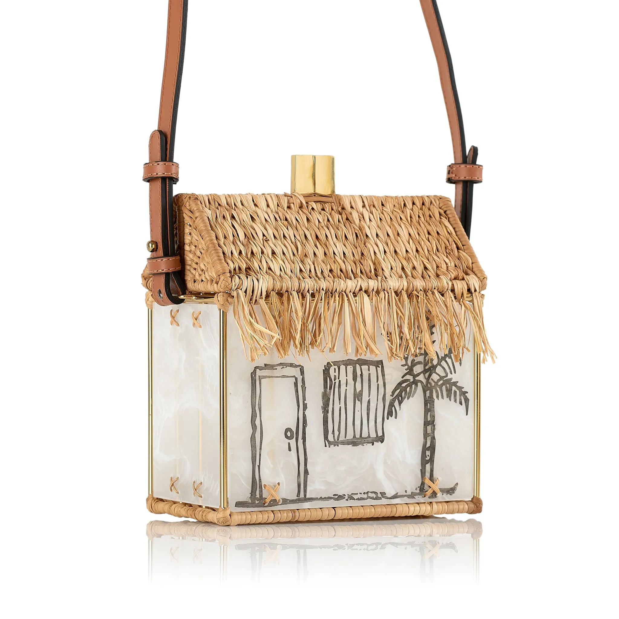Uxu?? Gold Bag White