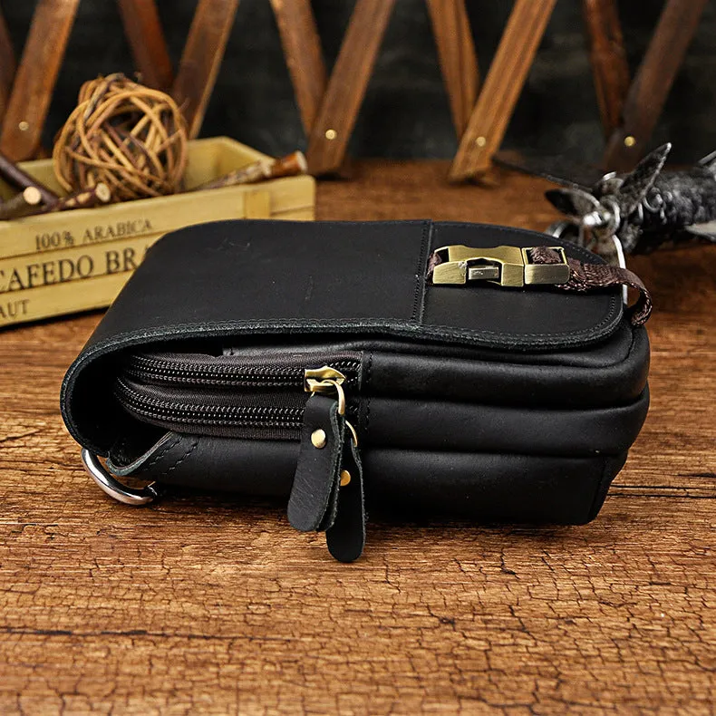 Vintage Leather Cigarette Case Belt Pouch for Men Waist Bags BELT BAG For Men