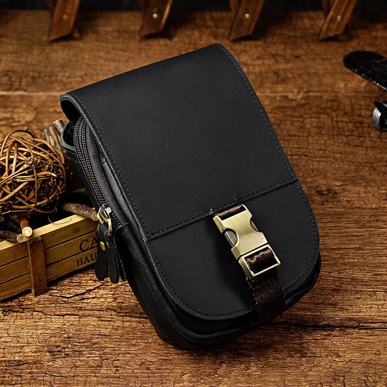 Vintage Leather Cigarette Case Belt Pouch for Men Waist Bags BELT BAG For Men
