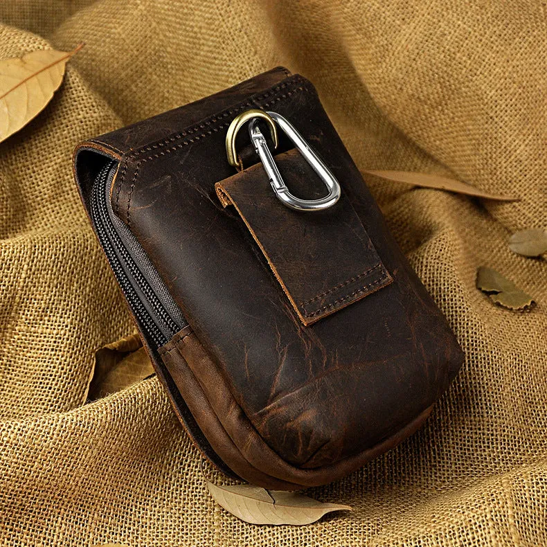 Vintage Leather Cigarette Case Belt Pouch for Men Waist Bags BELT BAG For Men