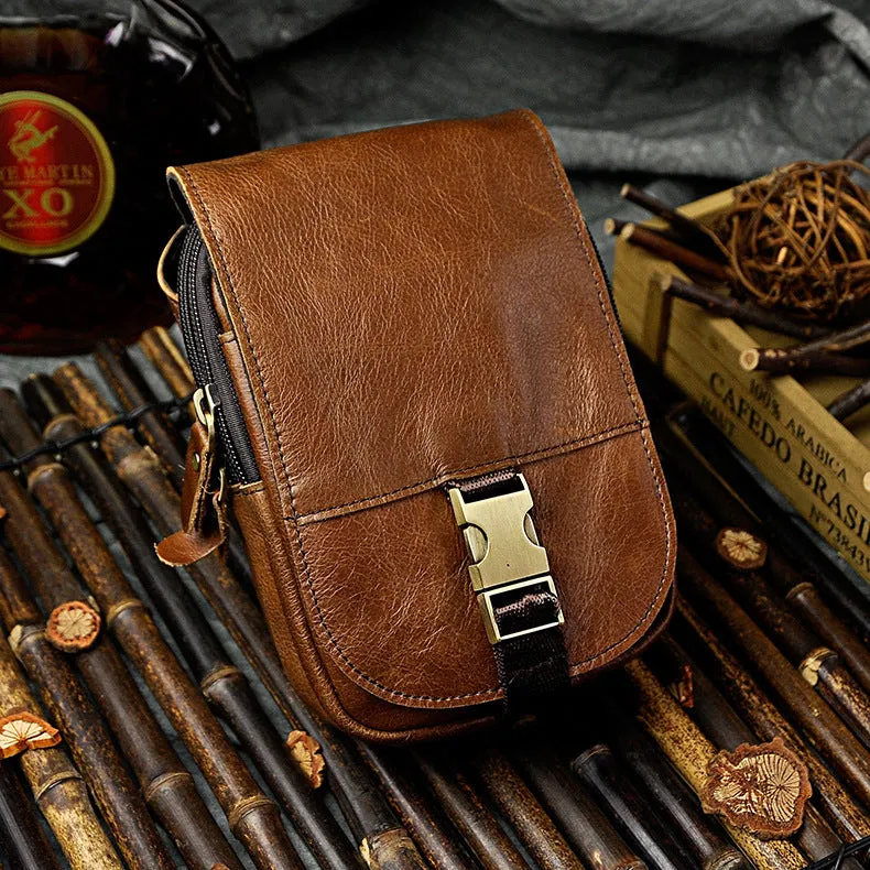Vintage Leather Cigarette Case Belt Pouch for Men Waist Bags BELT BAG For Men