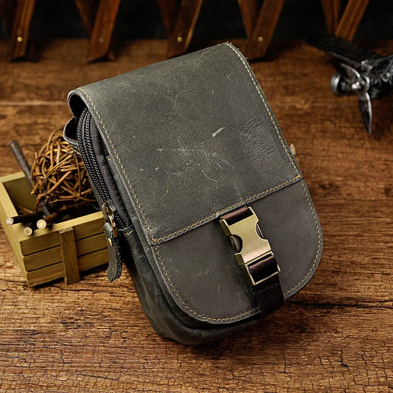 Vintage Leather Cigarette Case Belt Pouch for Men Waist Bags BELT BAG For Men