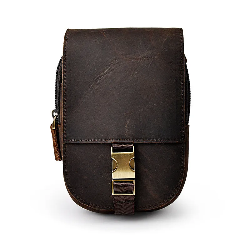 Vintage Leather Cigarette Case Belt Pouch for Men Waist Bags BELT BAG For Men