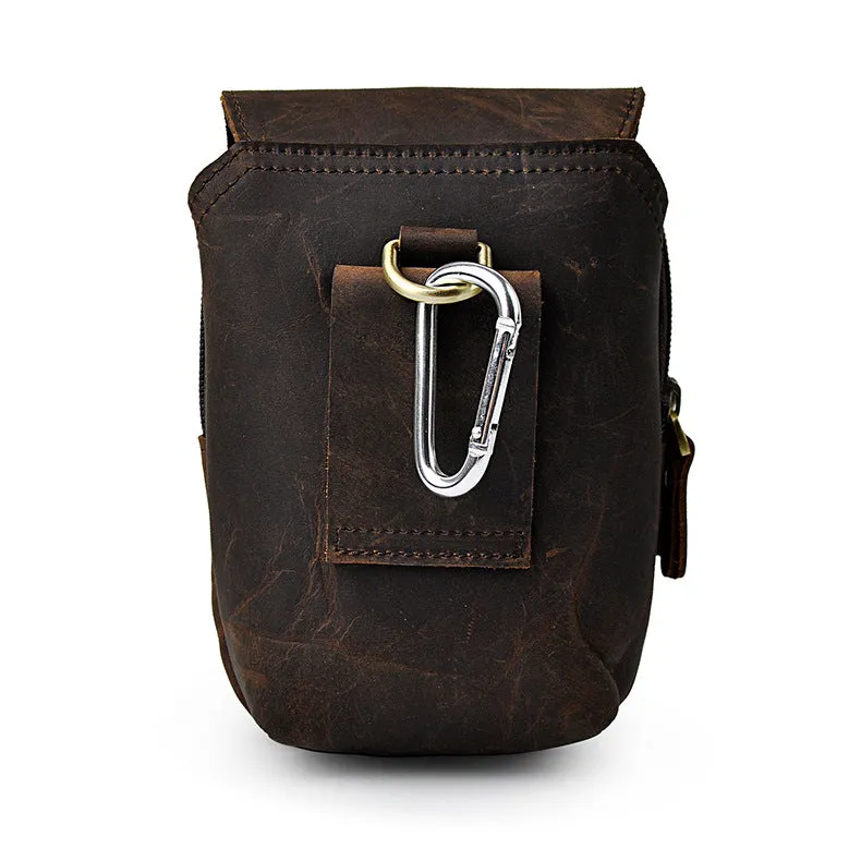 Vintage Leather Cigarette Case Belt Pouch for Men Waist Bags BELT BAG For Men