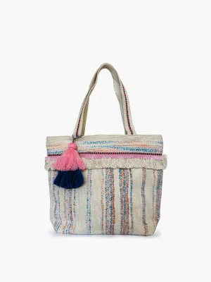 Vivi Striped Fringe Tote