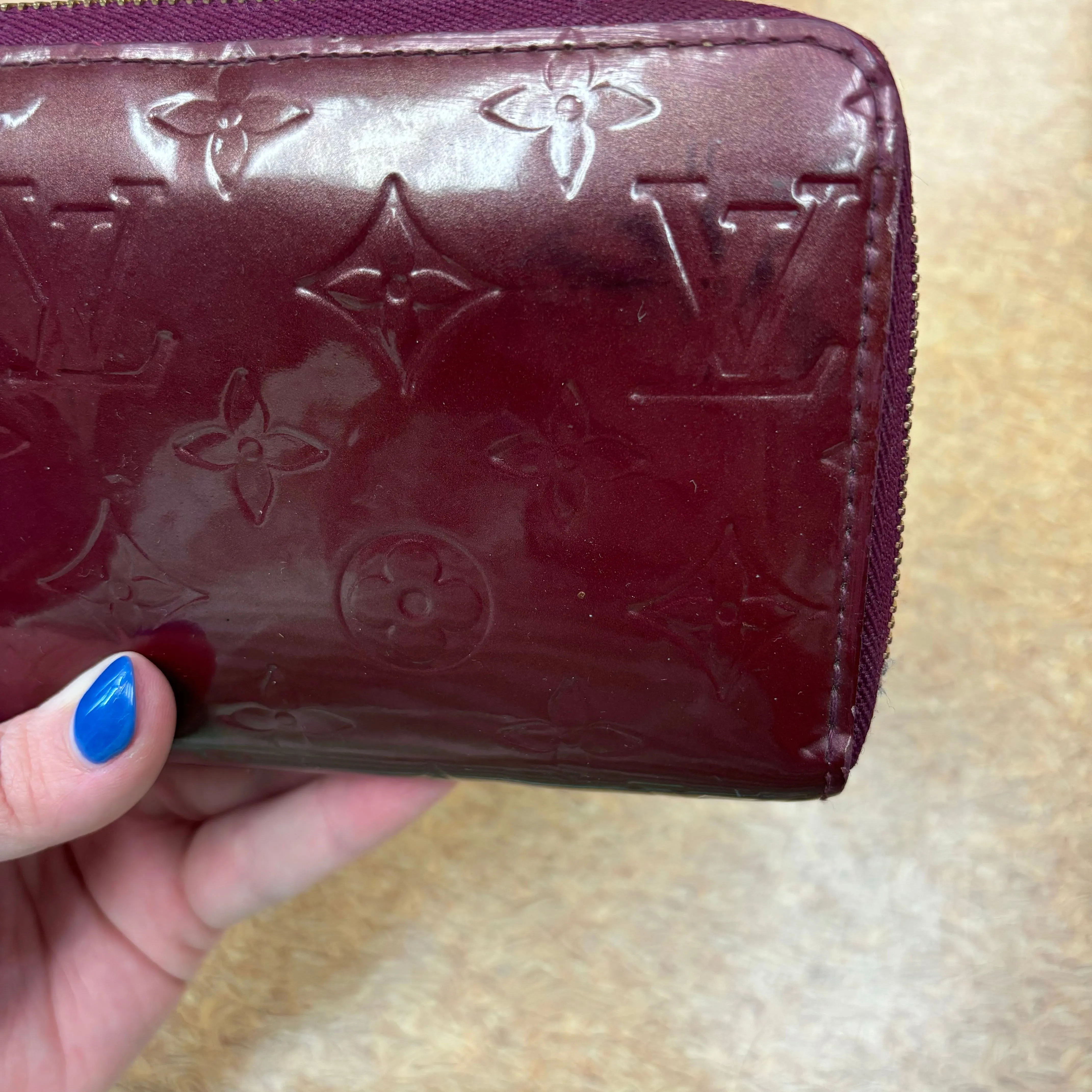 Wallet Luxury Designer By Louis Vuitton In Maroon, Size:Small